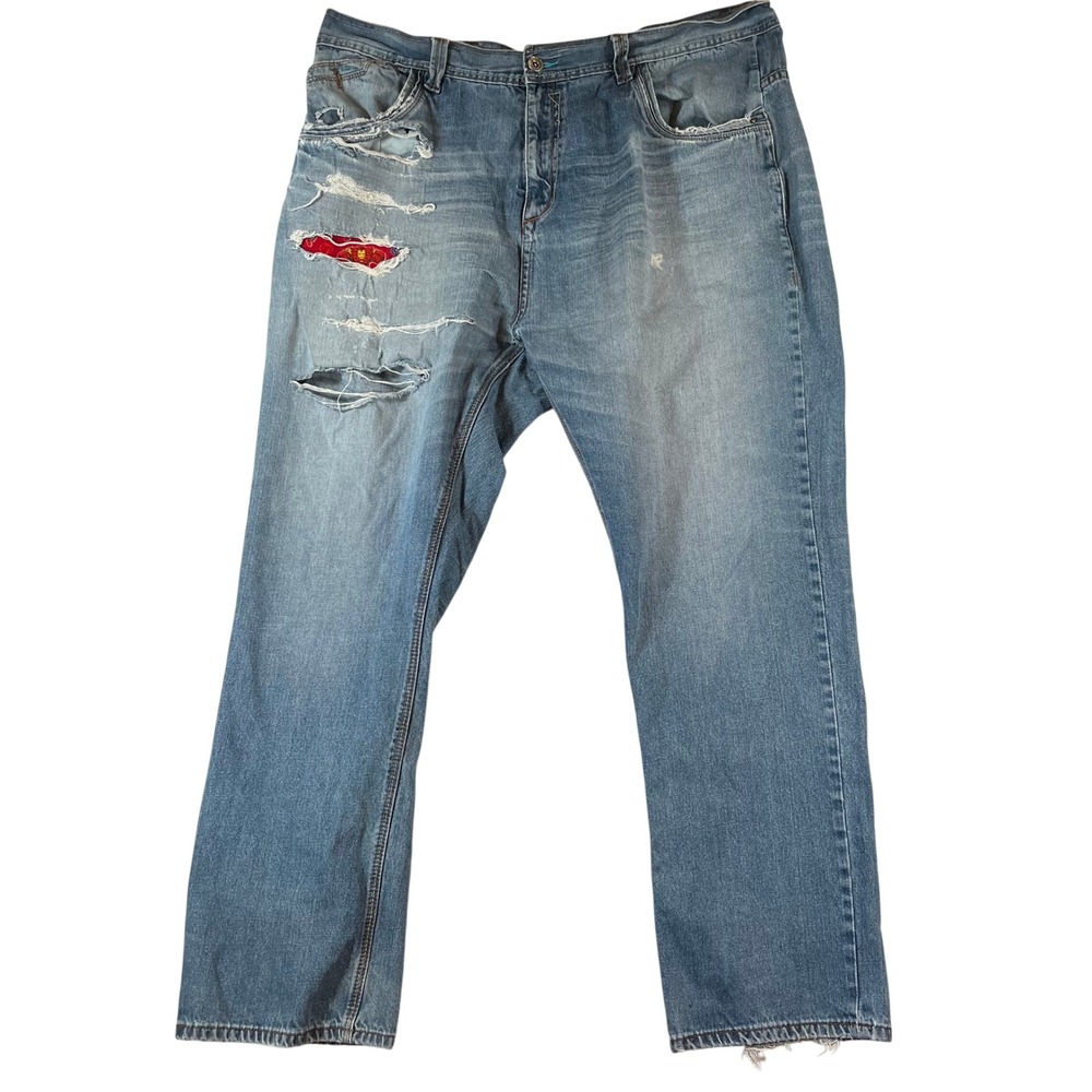COOGI Australia Jeans Men 46x34 (Fit 46x32) IRON MAN Patch Union Jack Embroider